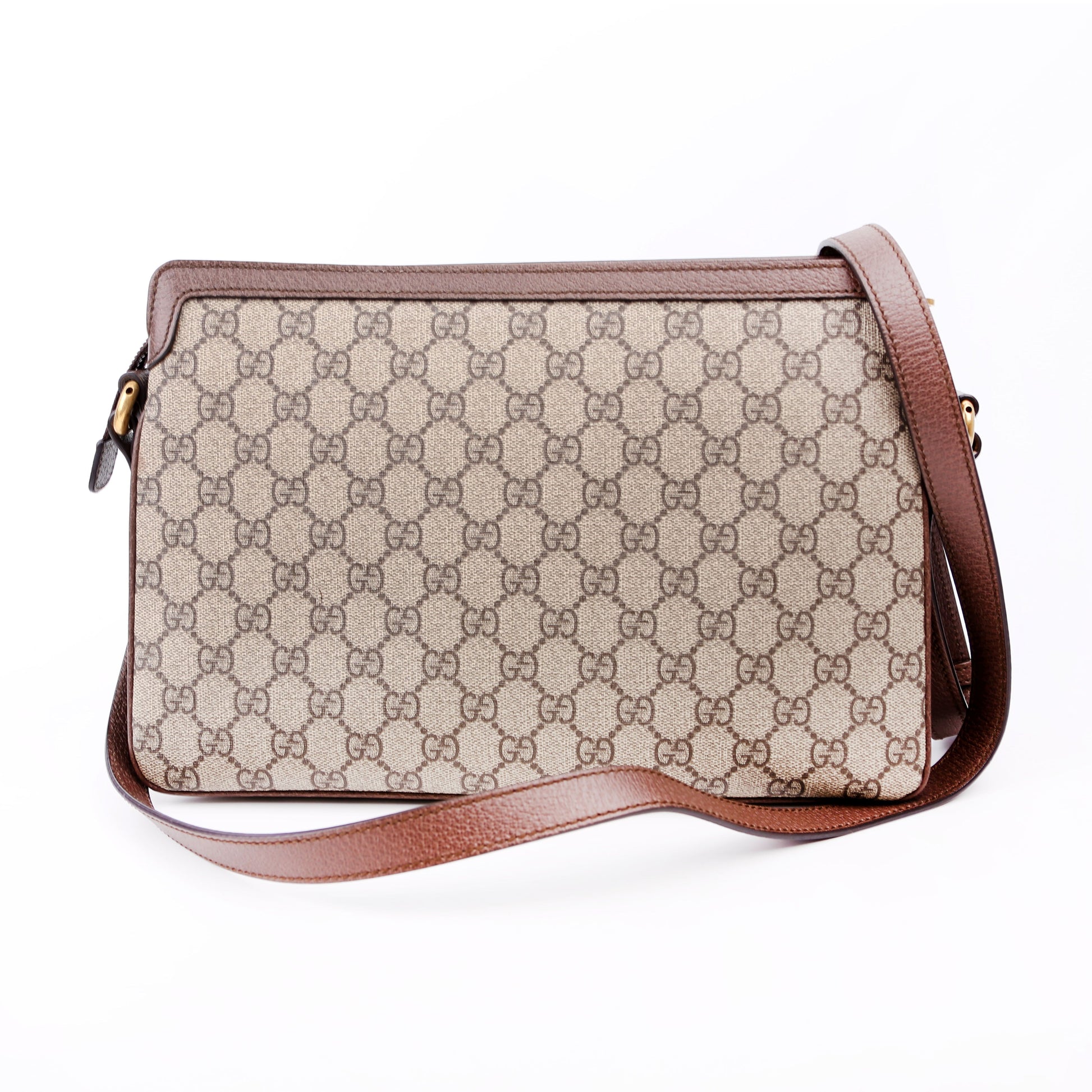 Gucci 523354 GG Supreme Ophidia Medium Shoulder Brown Bag