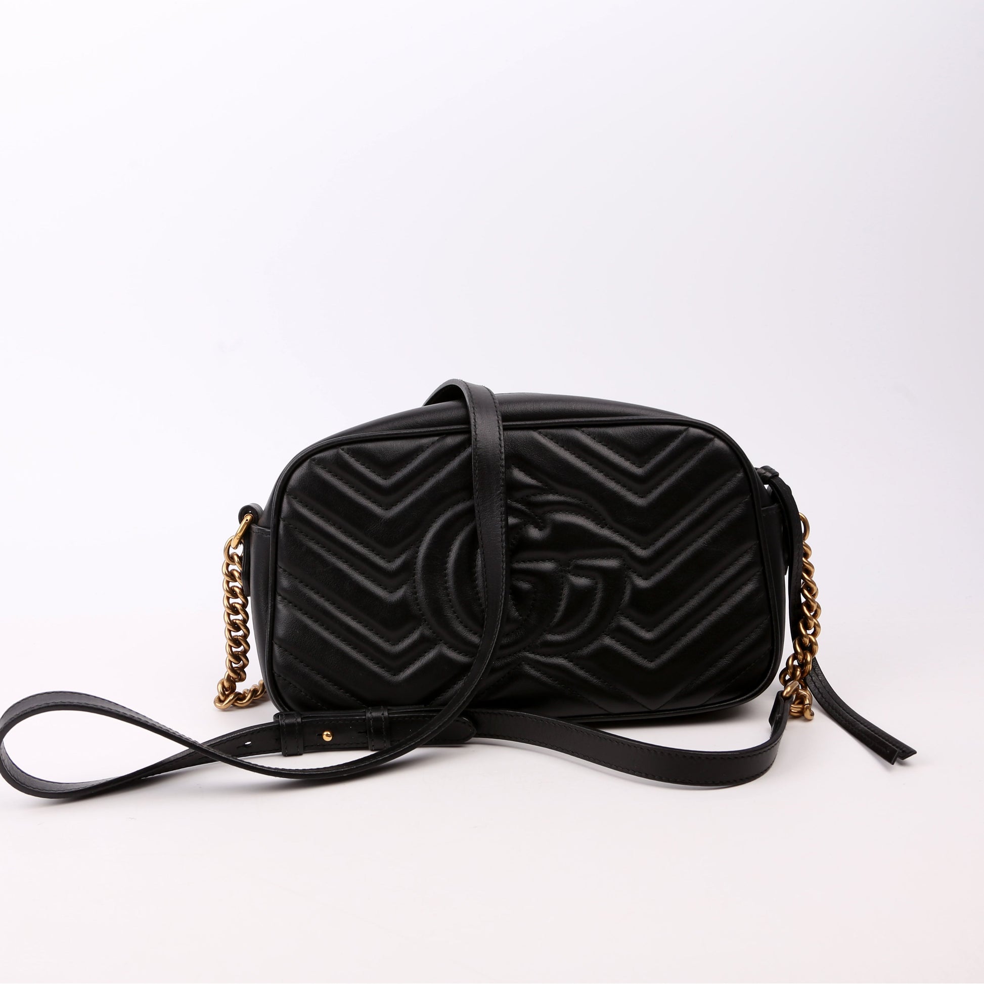 Gucci 447632 Marmont Small Leather Camera Black Bag