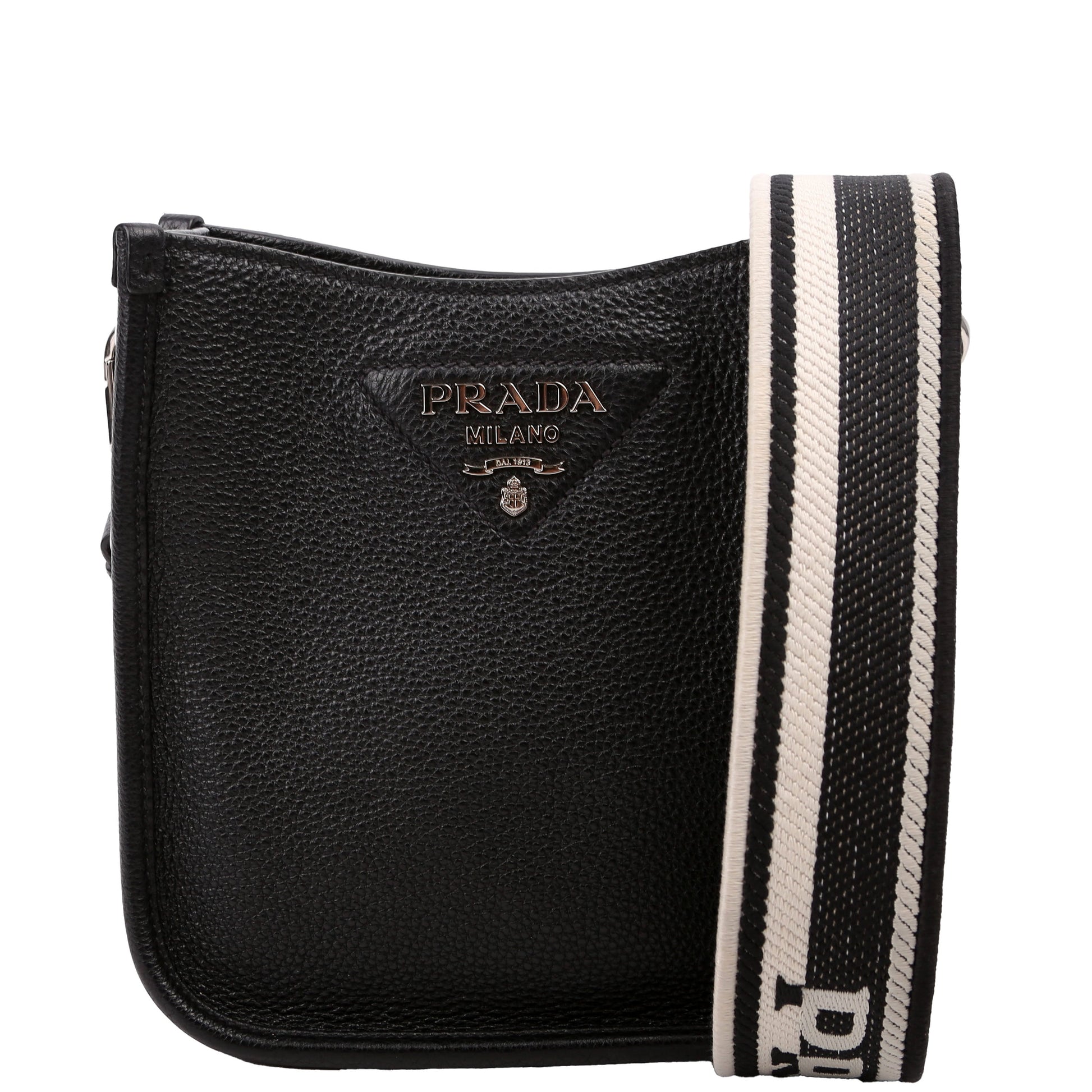 Prada 1BH191 Leather Mini Shoulder Black Bag