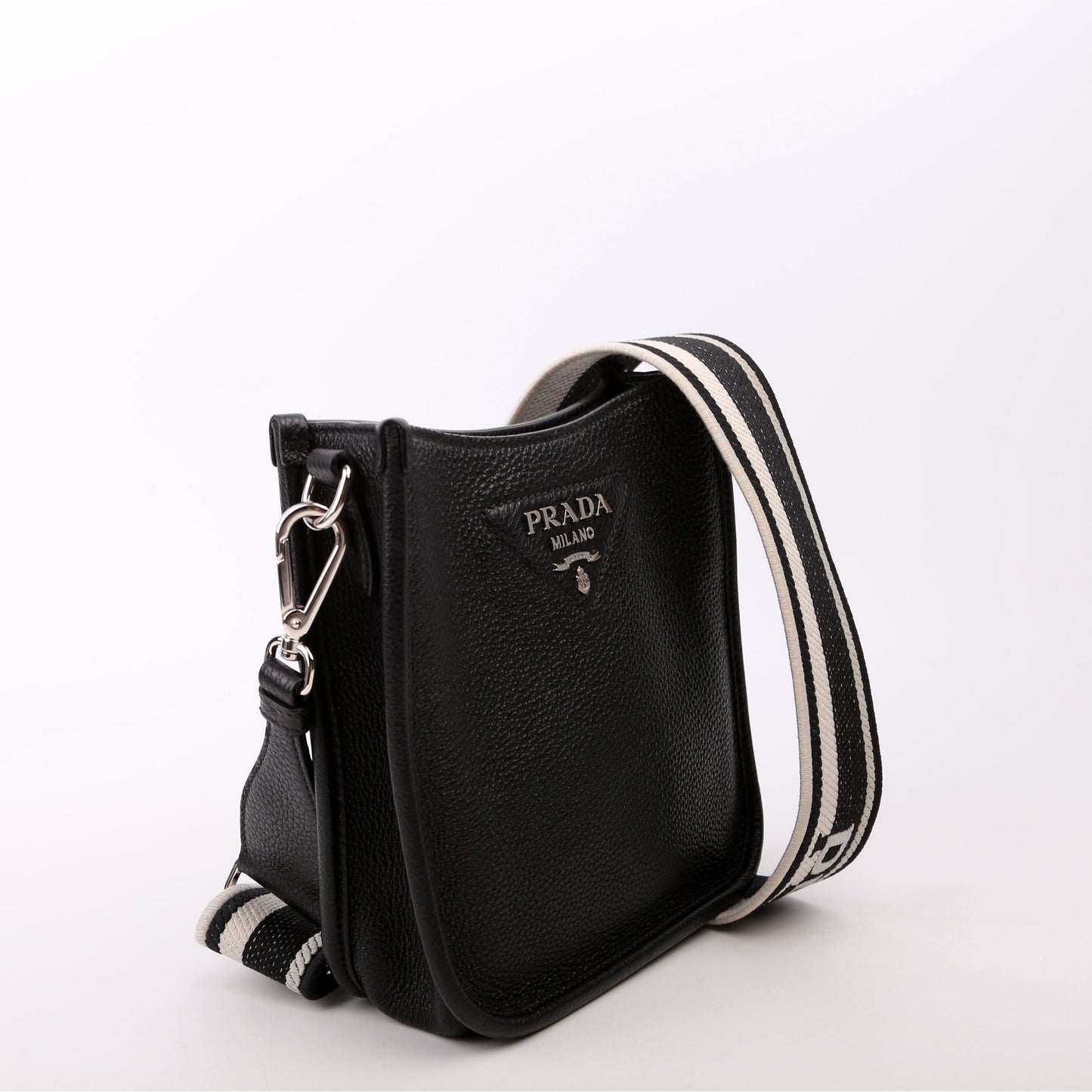 Prada 1BH191 Leather Mini Shoulder Black Bag