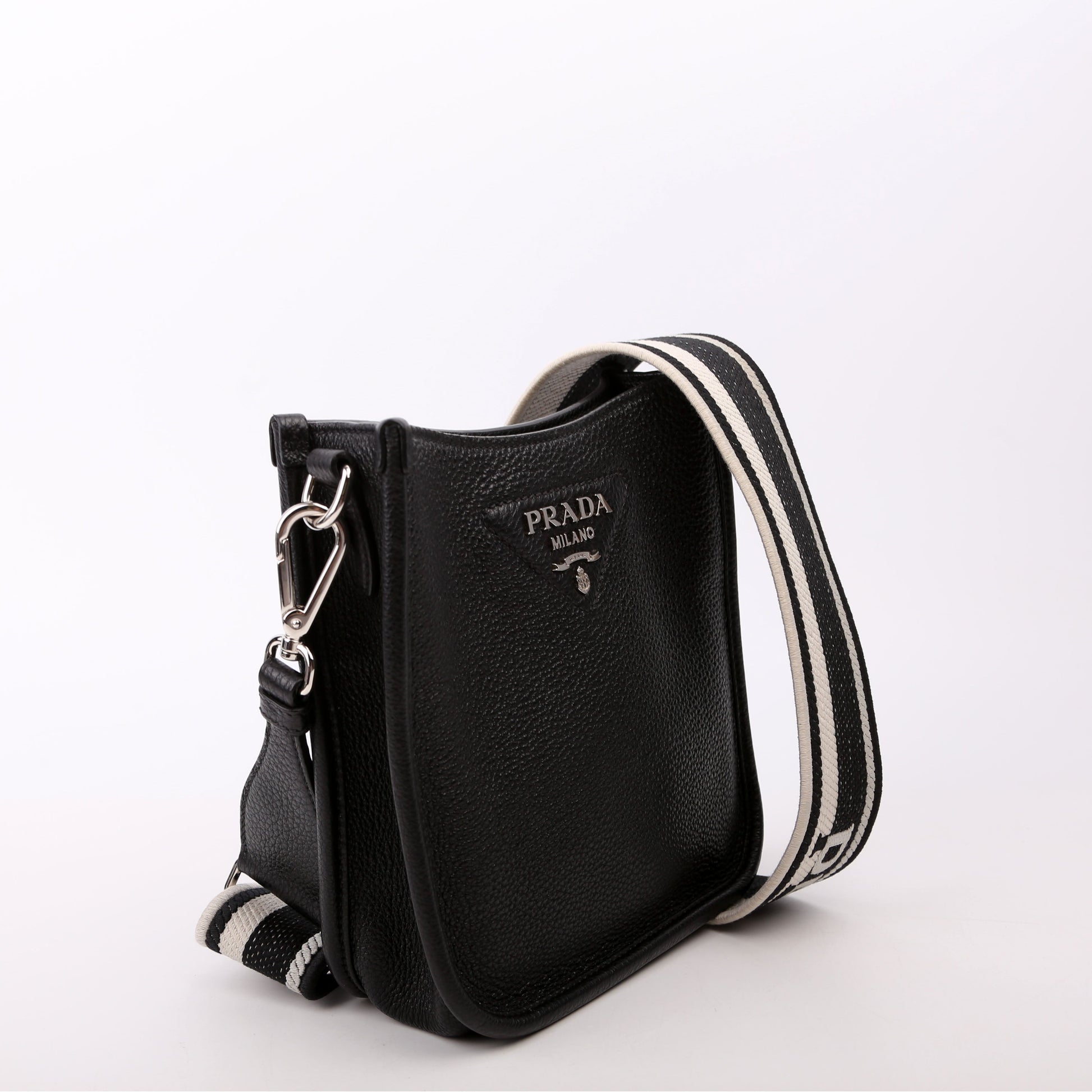 Prada 1BH191 Leather Mini Shoulder Black Bag