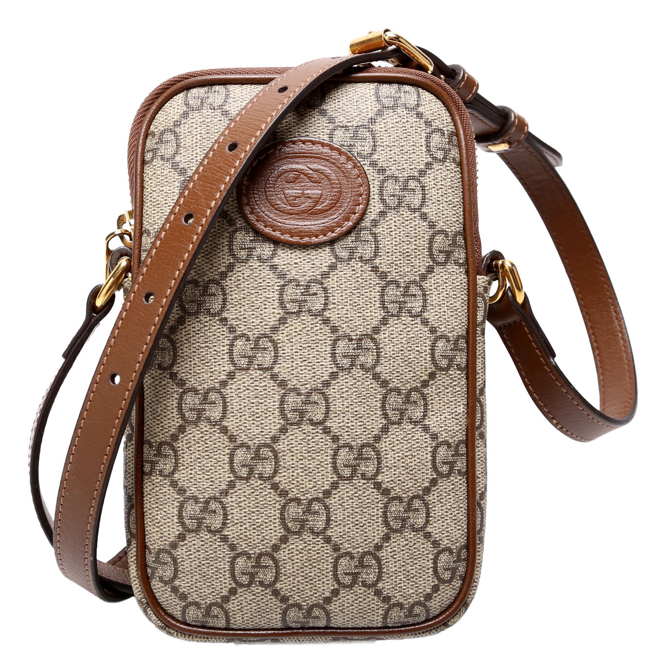 Gucci 700959 GG Supreme Interlocking Phone Pouch Bag