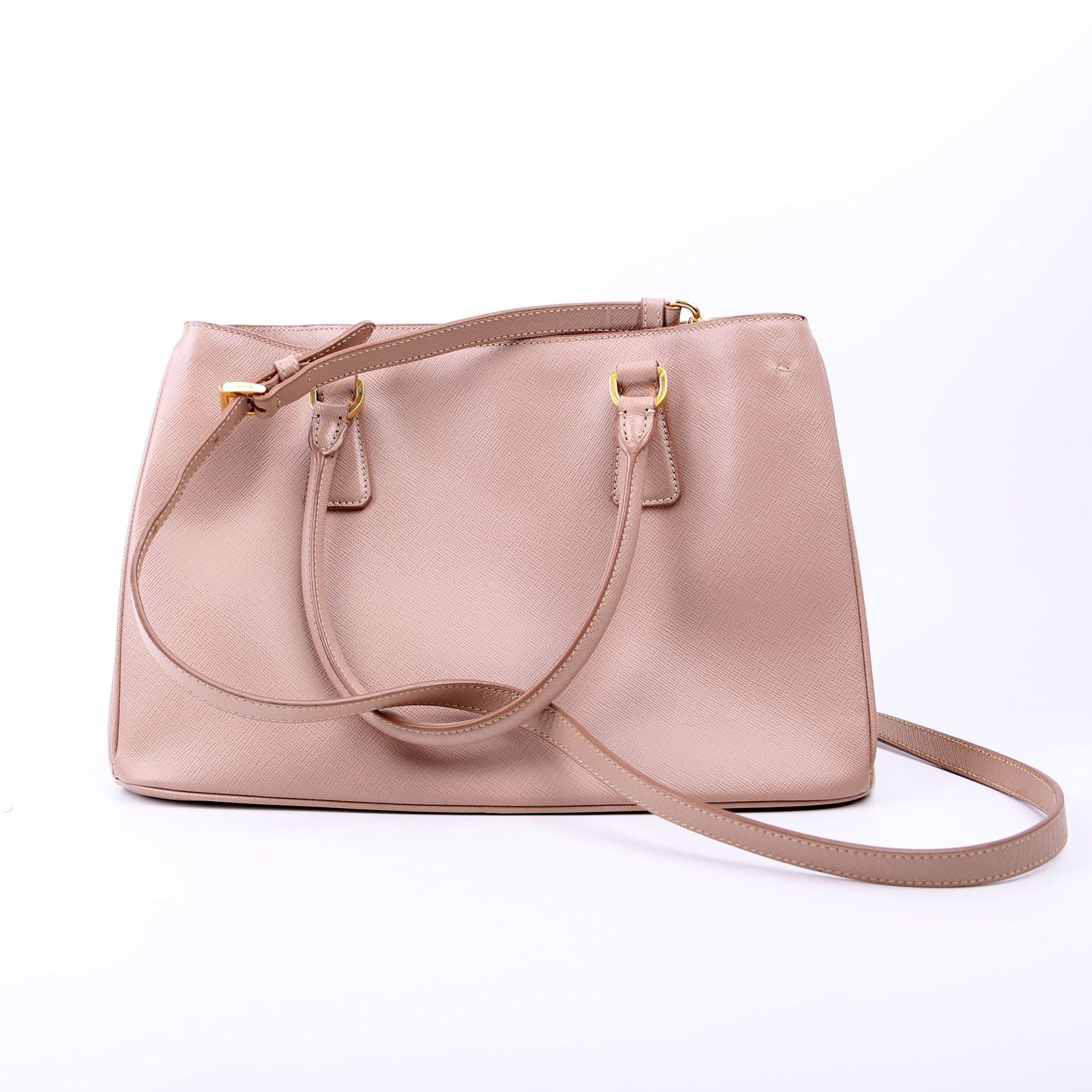 Prada Saffiano Galleria Small Nude Bag