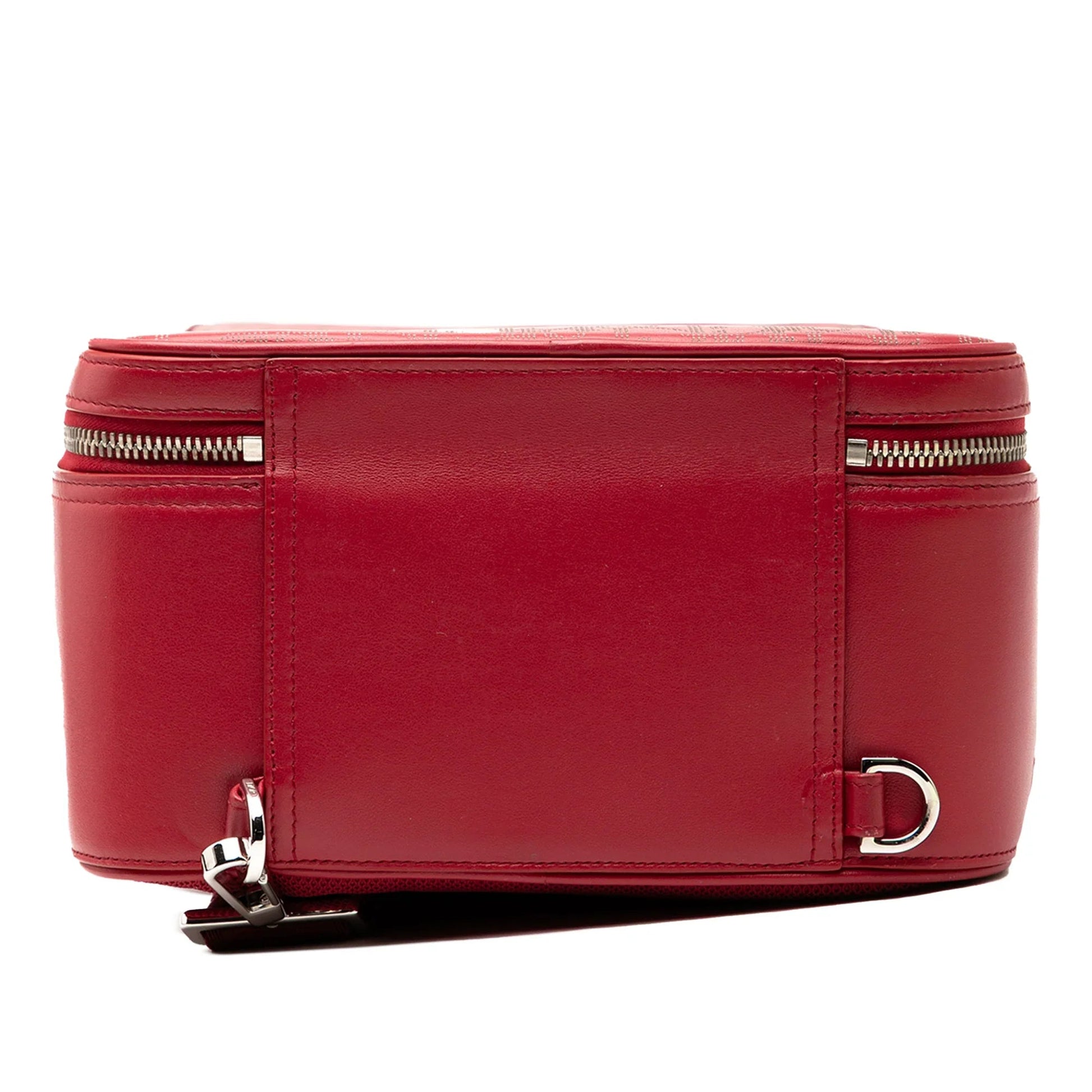 Red Dior Oblique Perforated Calfskin Galaxy World Tour Shoe Case Satchel