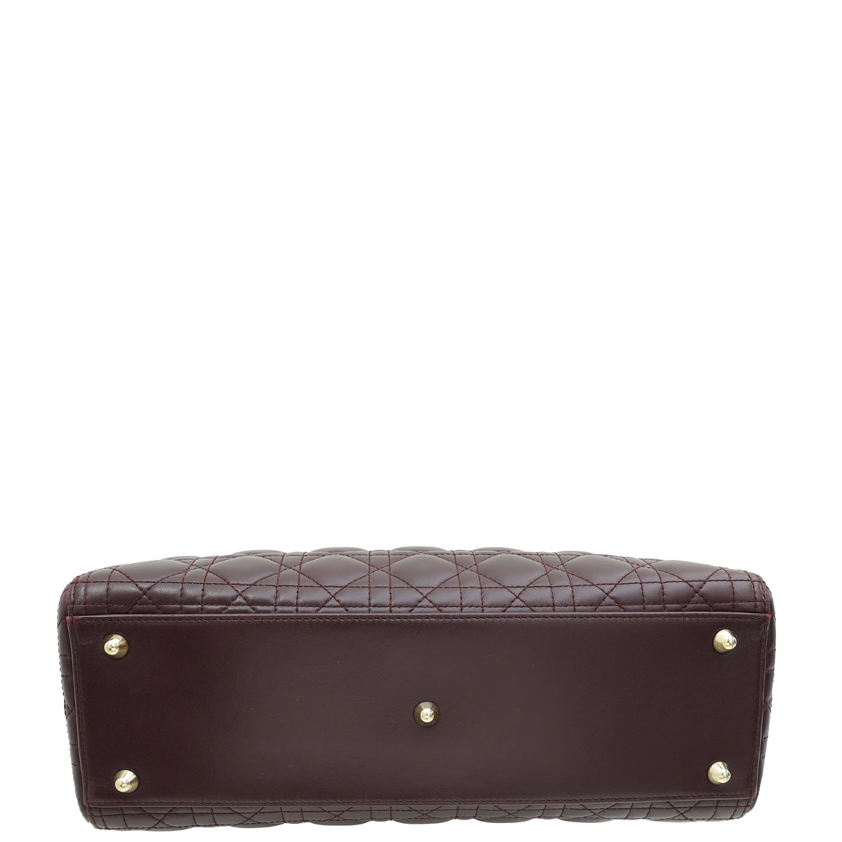Christian Dior Burgundy Lady Dior Large Bag W/ Twilly