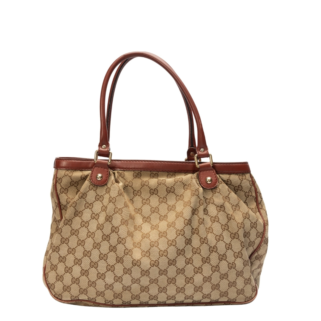 Gucci Monogram Leather Top Handle Tote