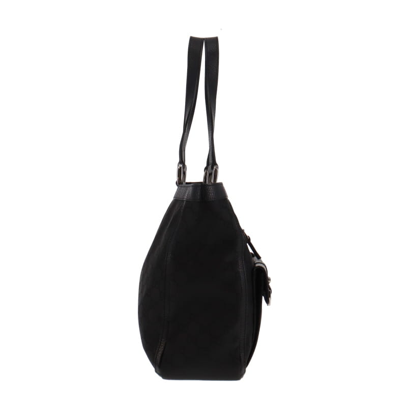 Gucci Abbey Black Leather Nylon Tote
