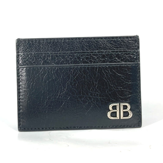 BALENCIAGA Card Case 766547 leather black BB Women