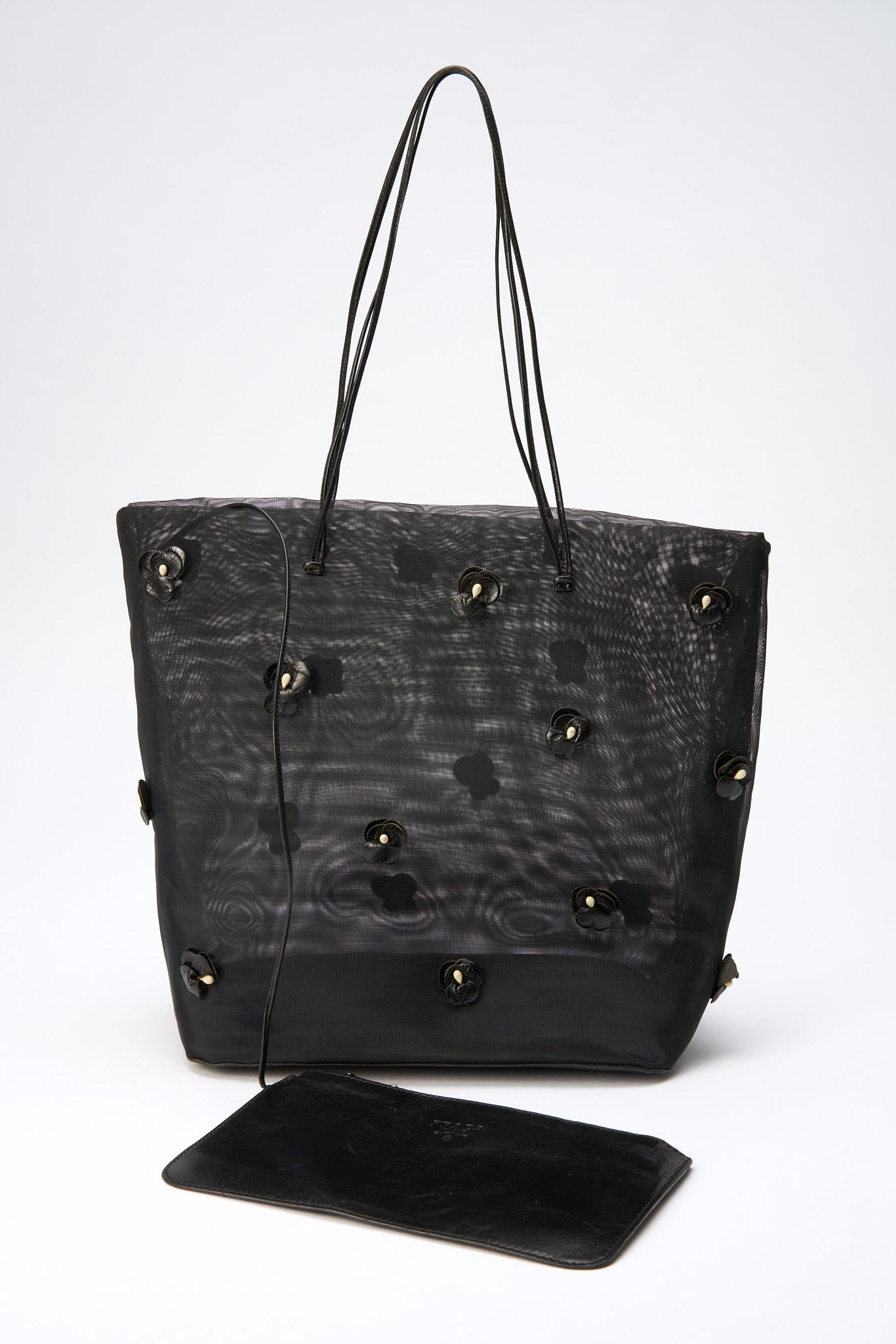 Prada Mesh Tote with Flowers