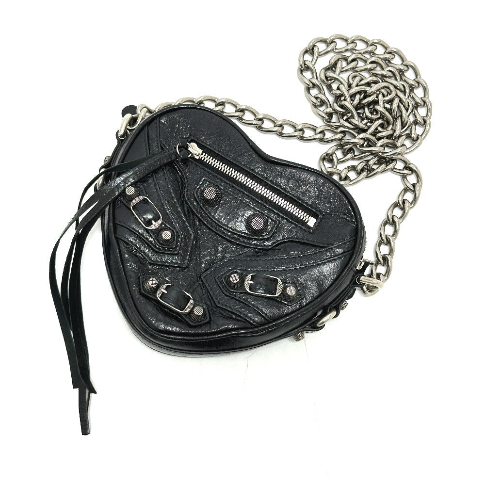 BALENCIAGA Shoulder Bag 722781 leather black Luca Goal Heart