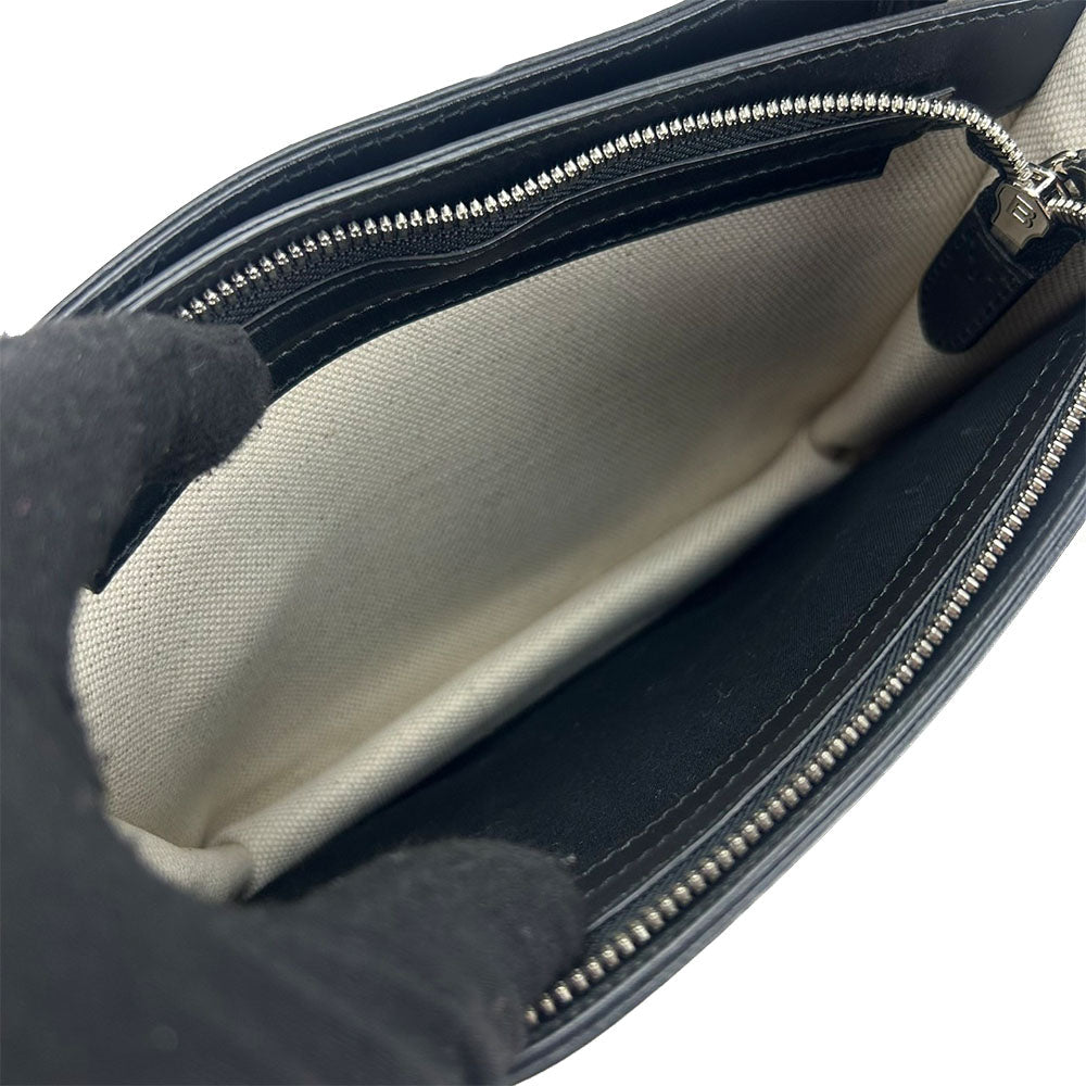 BALENCIAGA Shoulder Bag 390641 Canvas, Leather Ivory Navy Pochette Women