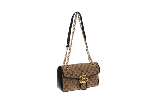 Gucci GG Marmont Leather Canvas Handbag