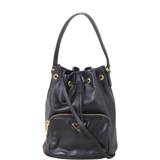 Prada Duet Leather Bucket Bag