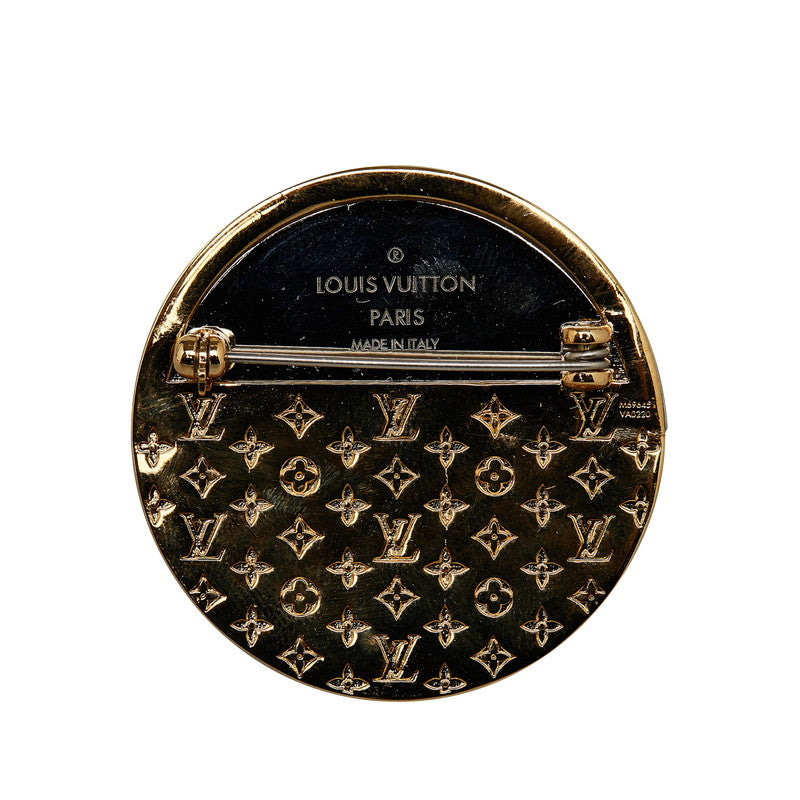 Louis Vuitton LV Logo Round Brochure M69645 Gold Silver Metal Louis Vuitton