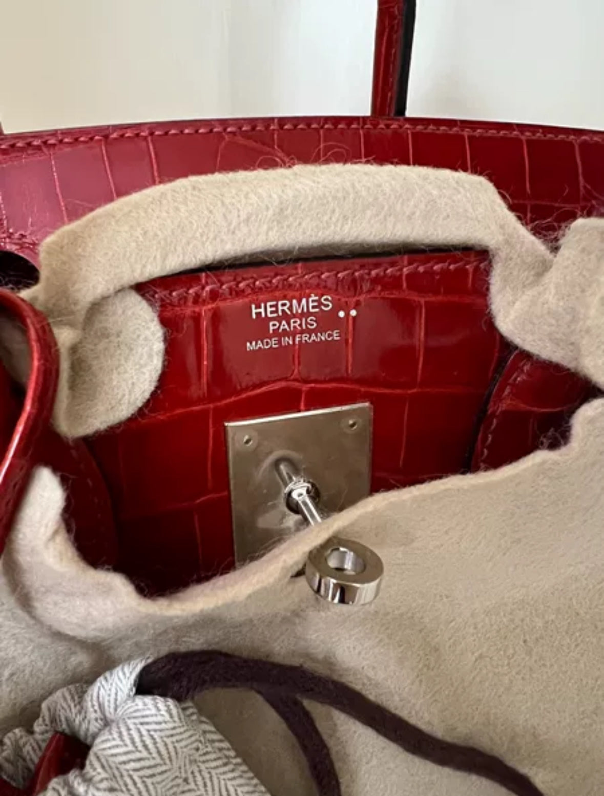 Hermes Birkin 30 Bag In Braise Shiny Niloticus with Palladium Hardware