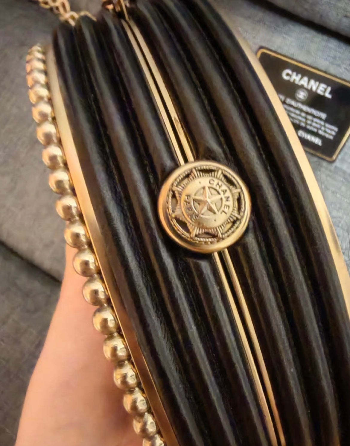 CHANEL 2014 Paris-dallas MinaudiÃ¨re Crossbody Bag In Black