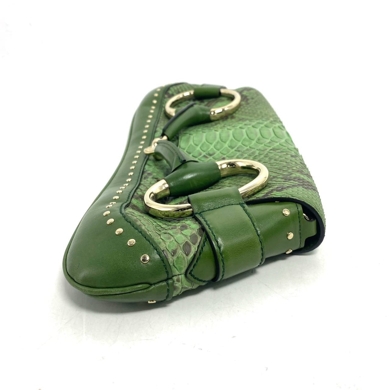 Gucci Horsebit 1955 Green Crocodile Skin Shoulder Bag Large