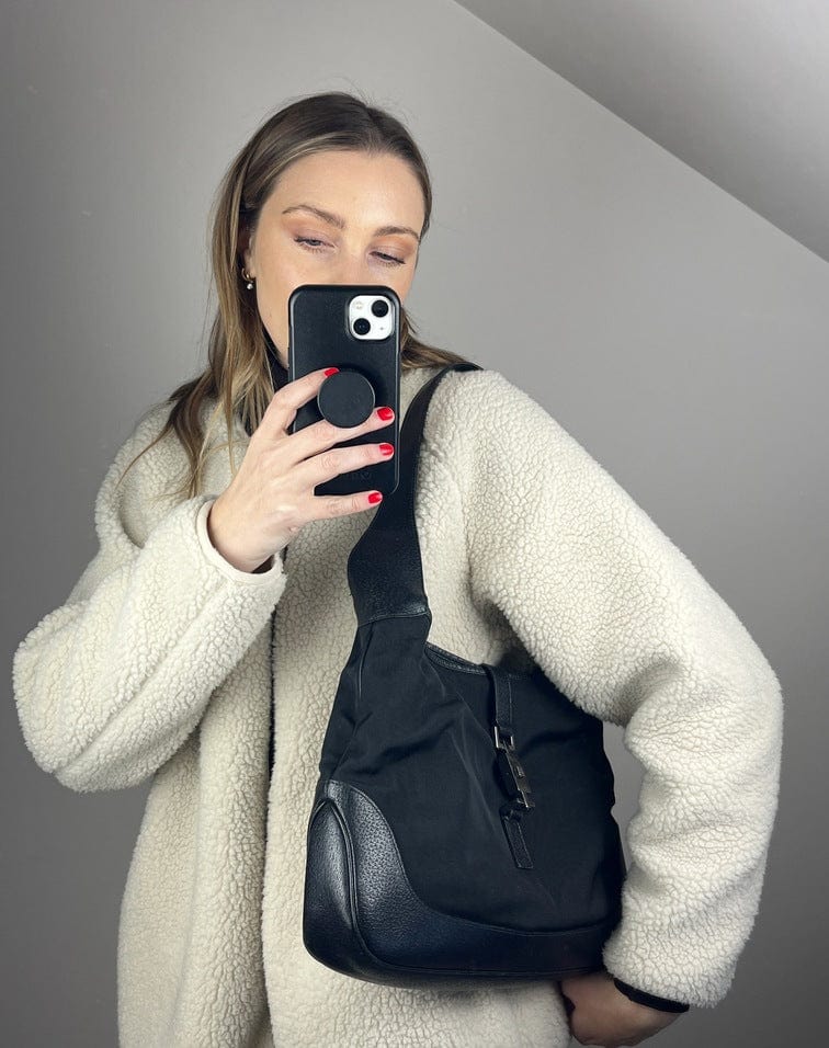 Gucci Jackie Leather Nylon Shoulder Bag Style 1