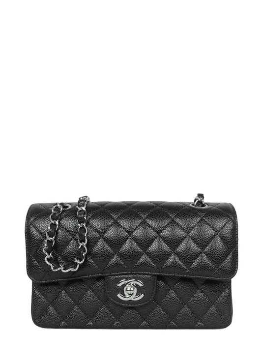 Chanel Black Caviar Small Double Flap Classic Bag
