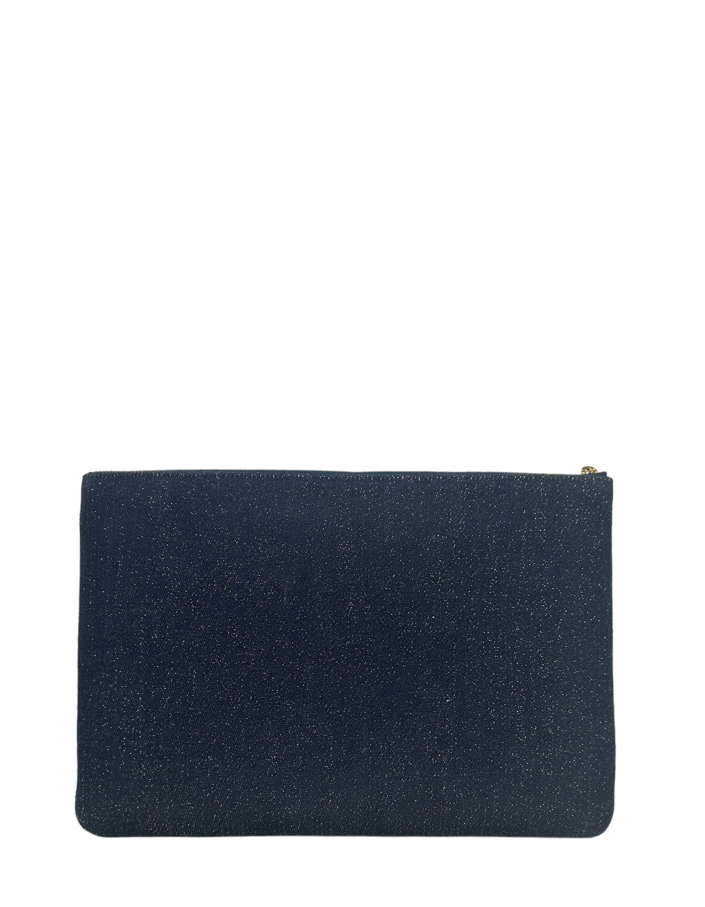 Chanel Navy/Gold Glitter Large Deauville Pouch Bag