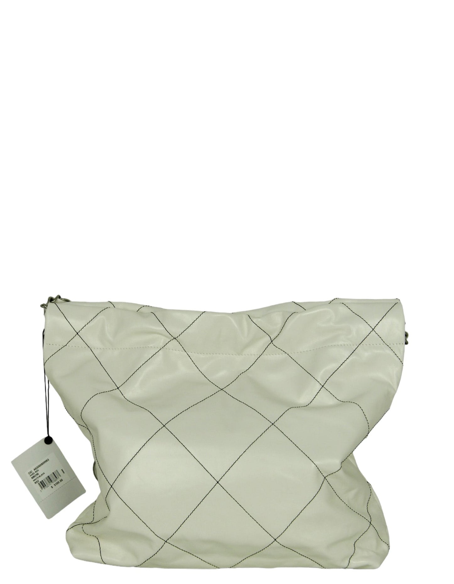 Chanel White Leather Quilted Chanel 22 Tote Bag