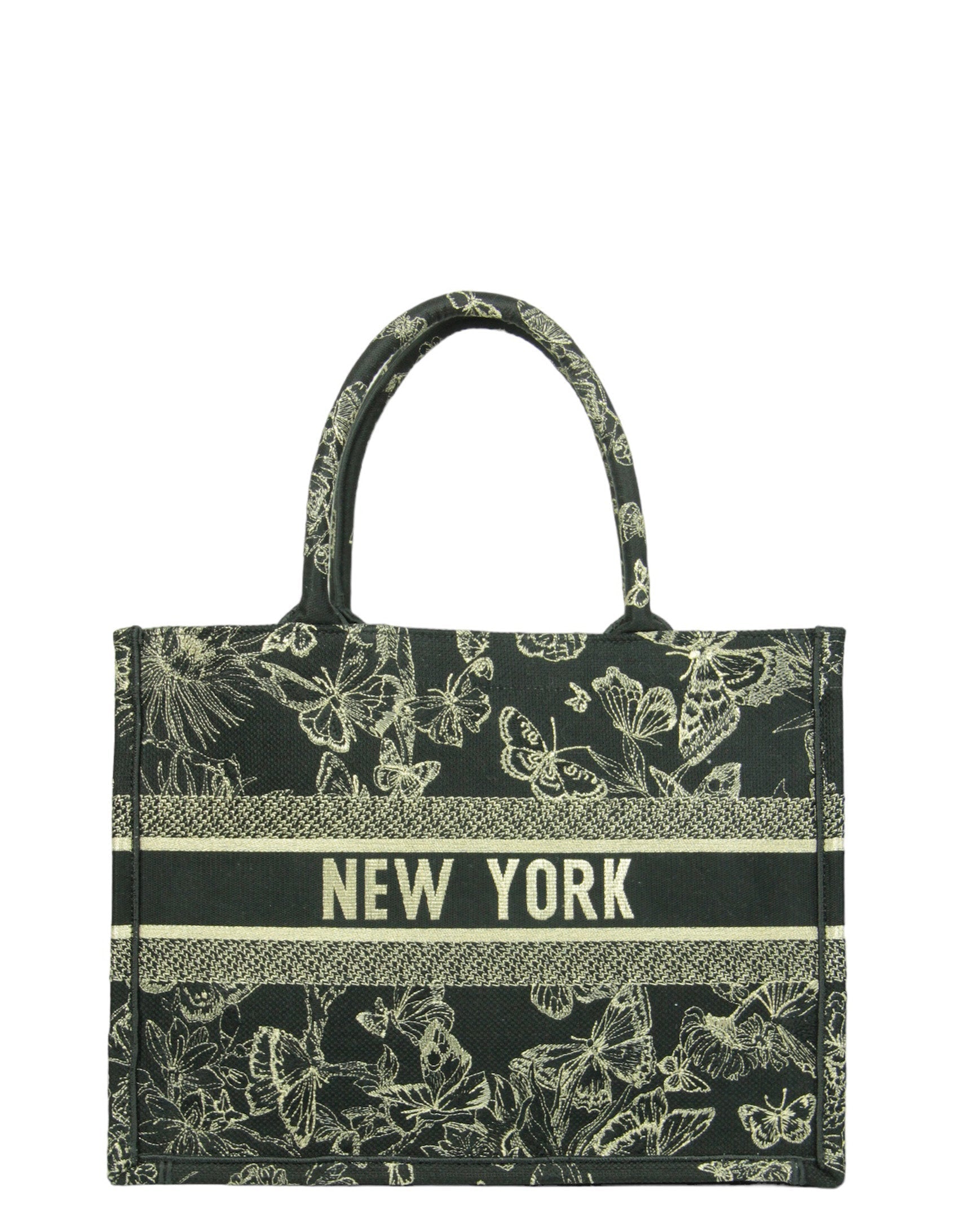 Christian Dior 2023 Black/Gold New York Medium Book Tote Bag