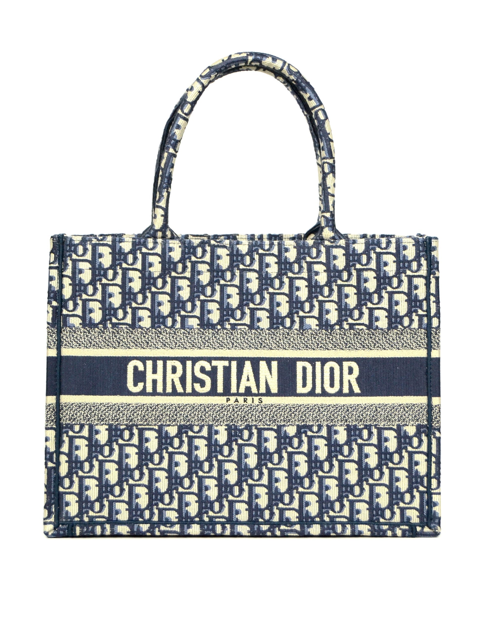 Christian Dior 2020 Blue Oblique Monogram Small Book Tote Bag