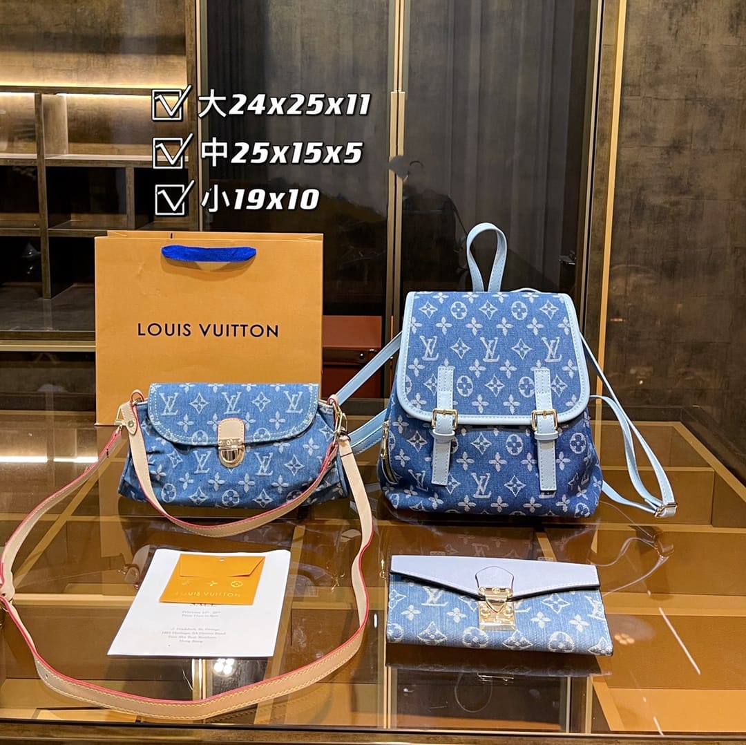Louis Vuitton Monogram Backpack Handbag set