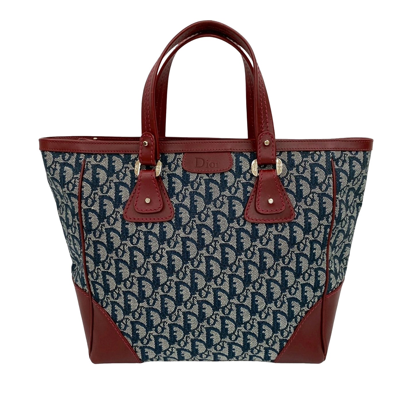Blue Dior Diorissimo Trotter Canvas Zip Tote