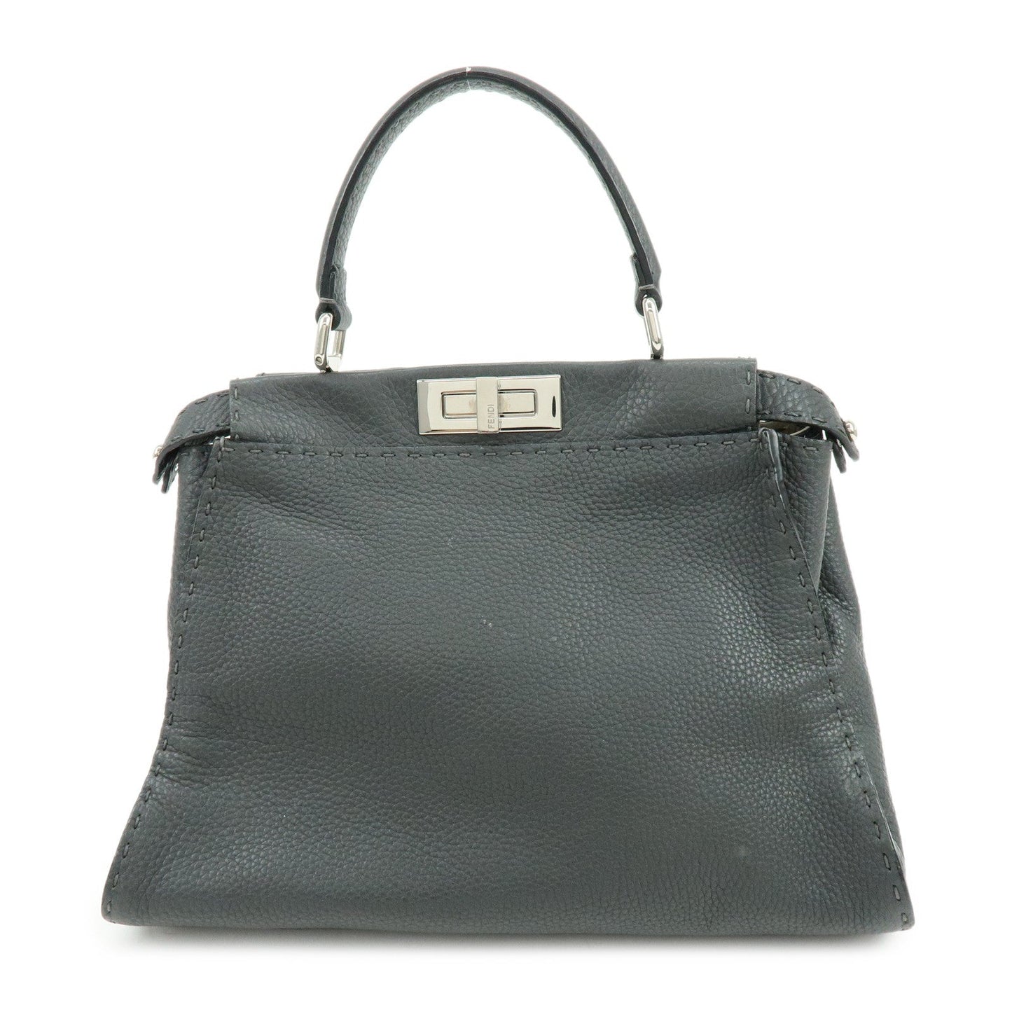 FENDI Selleria Peekaboo Calf Leather 2Way Shoulder Hand Bag 8BN226