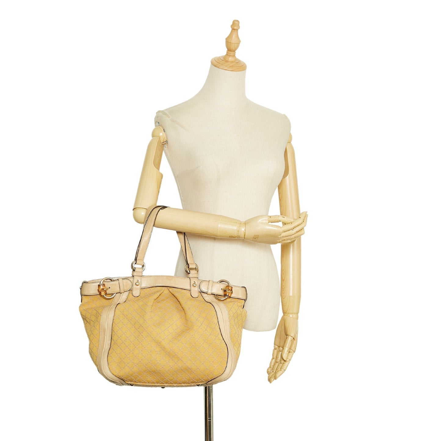 Gucci Leather Canvas Handbag