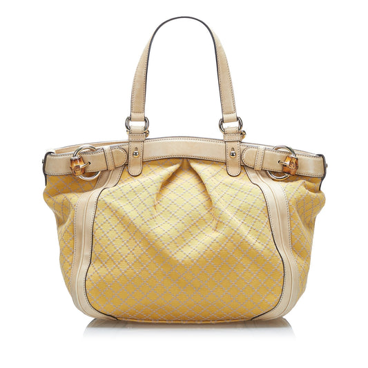 Gucci Leather Canvas Handbag