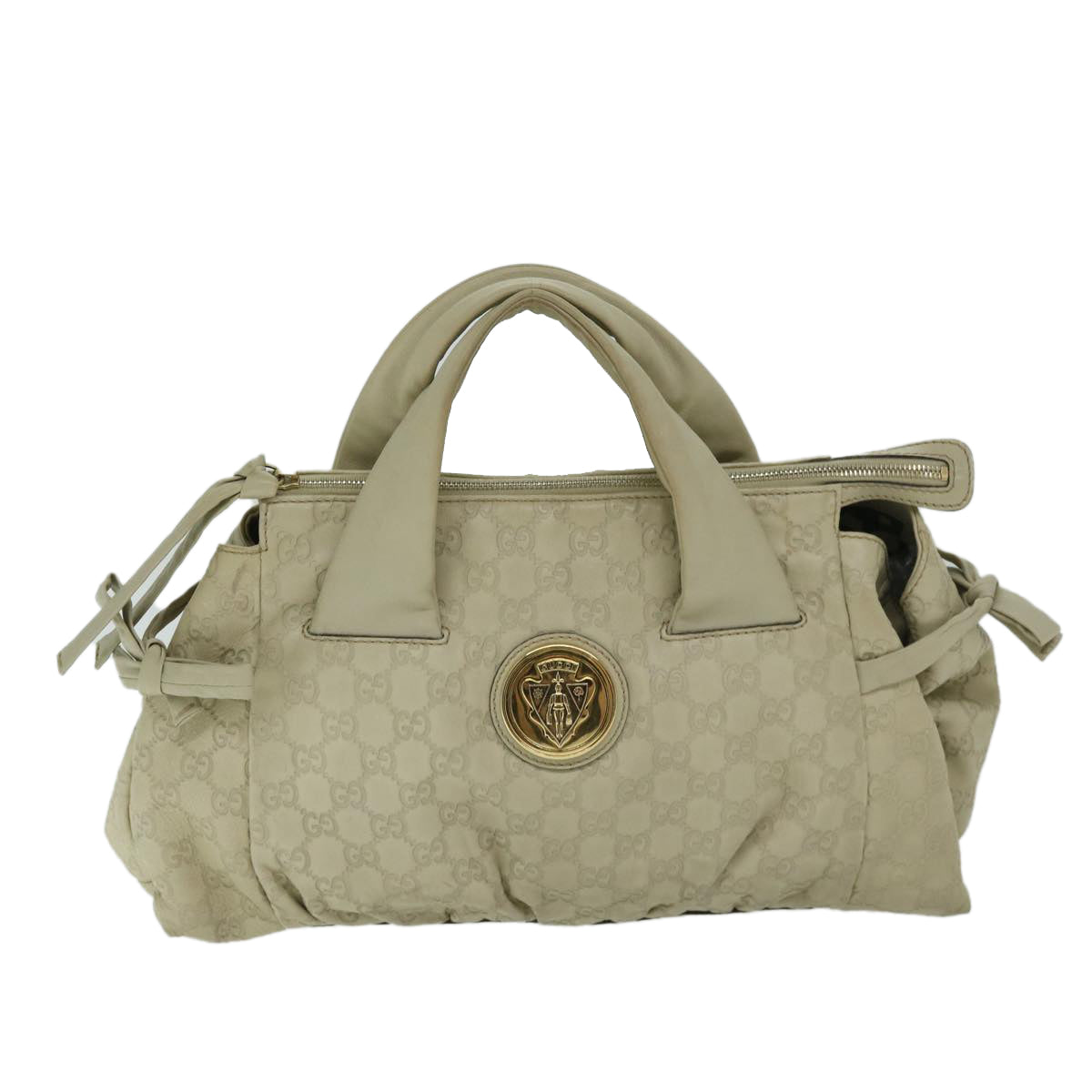 Gucci Leather Canvas Handbag