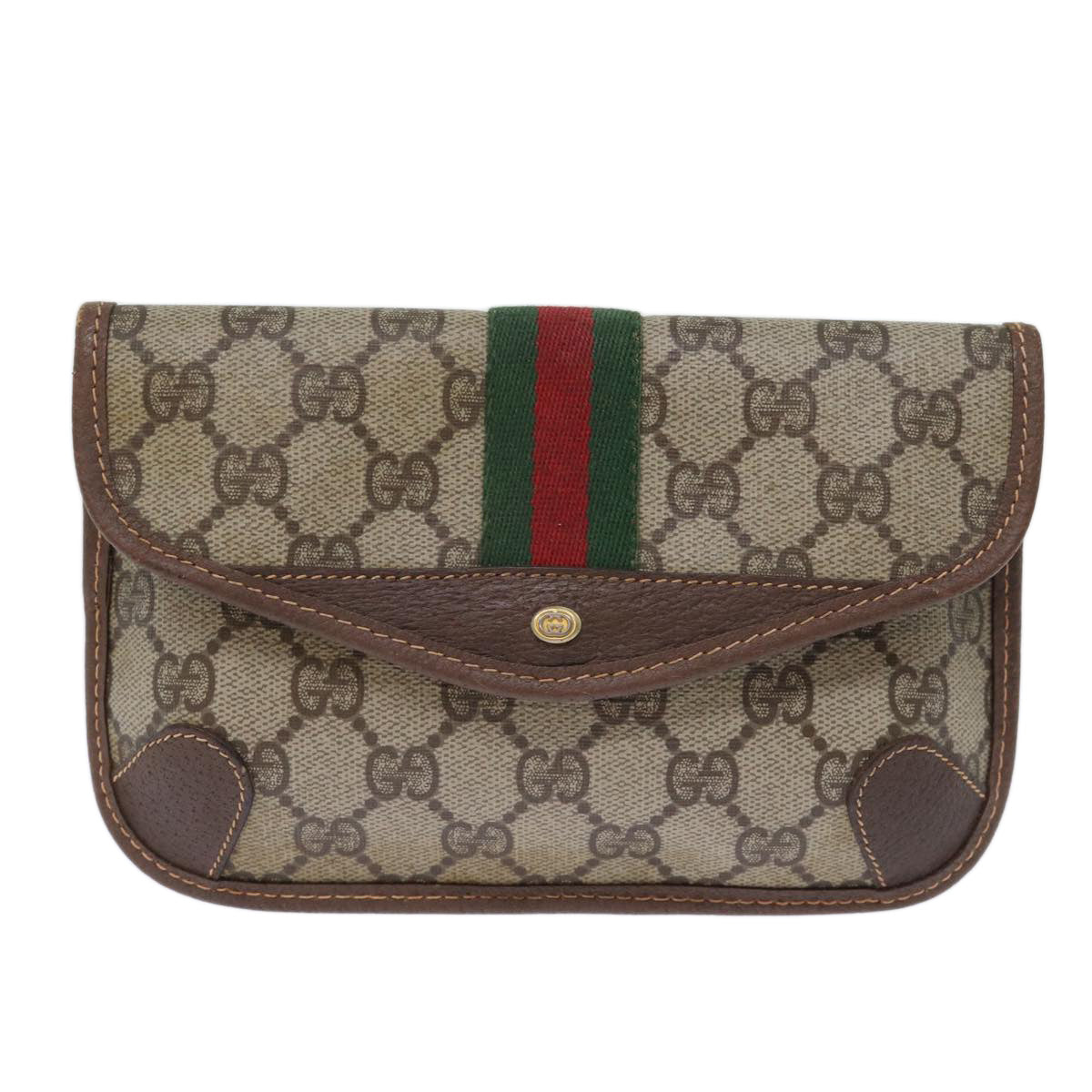 Gucci Leather Canvas Clutch