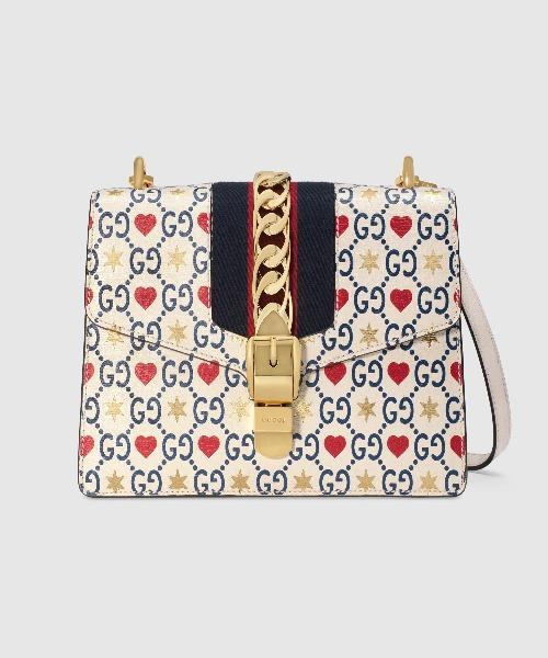 Gucci Monogram Nylon Chain Leather Crossbody