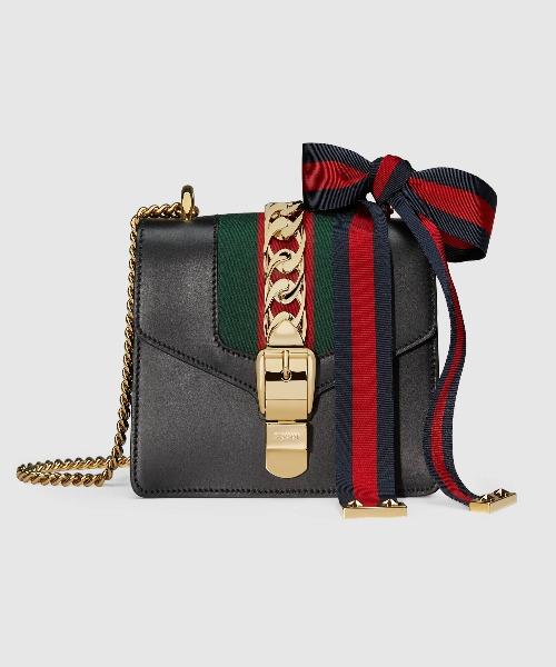 Gucci Monogram Nylon Chain Leather Crossbody
