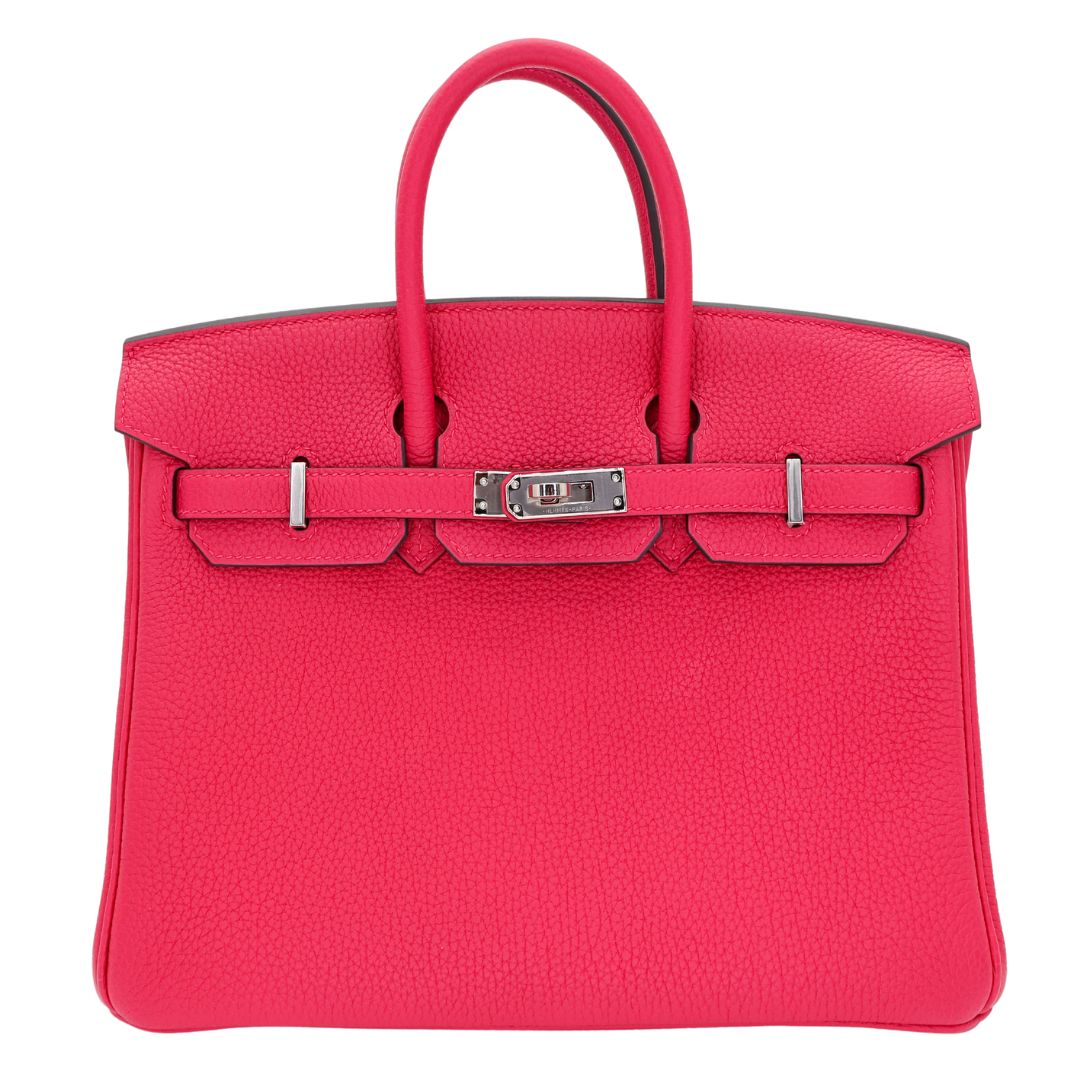 Hermes25cm Birkin Rose Mexico Togo Leather Palladium Hardware
