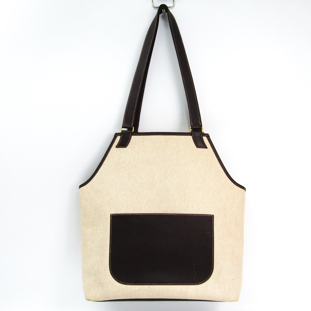Luxury Hermes Natural Toile Canvas Jardinier Tote (SHA-39043)