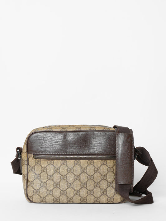 Gucci Lou Monogram Leather Canvas Crossbody