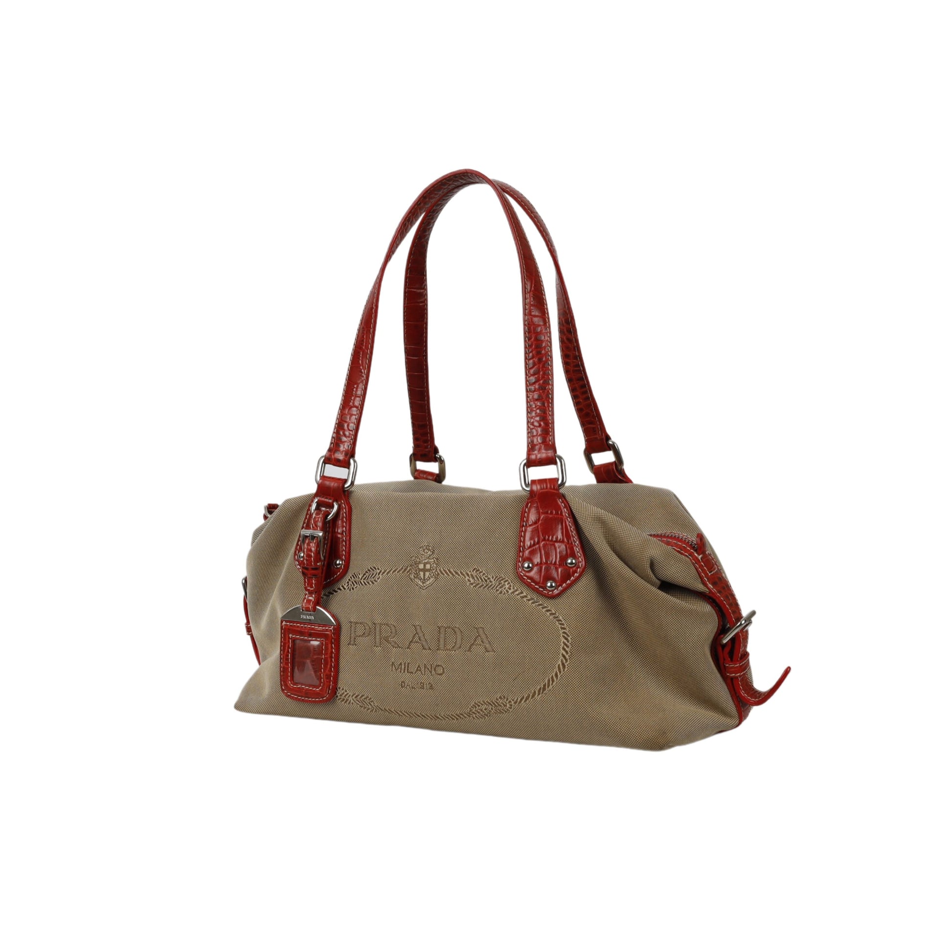 Prada Jacquard Bowling HandBag