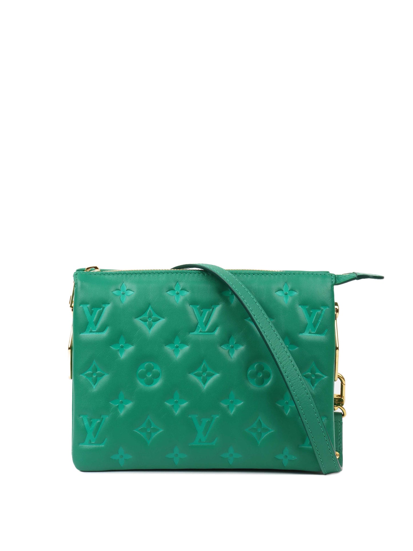 Louis Vuitton Vert Green Monogram Embossed Puffy Coussin BB GHW Bag