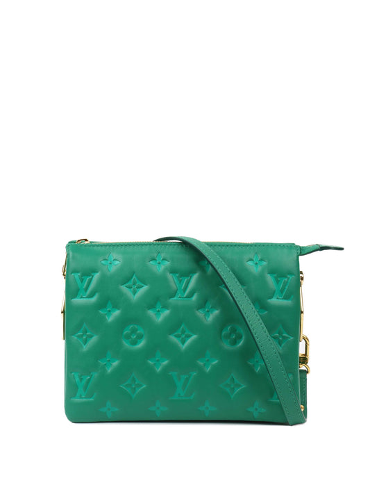 Louis Vuitton Vert Green Monogram Embossed Puffy Coussin BB GHW Bag