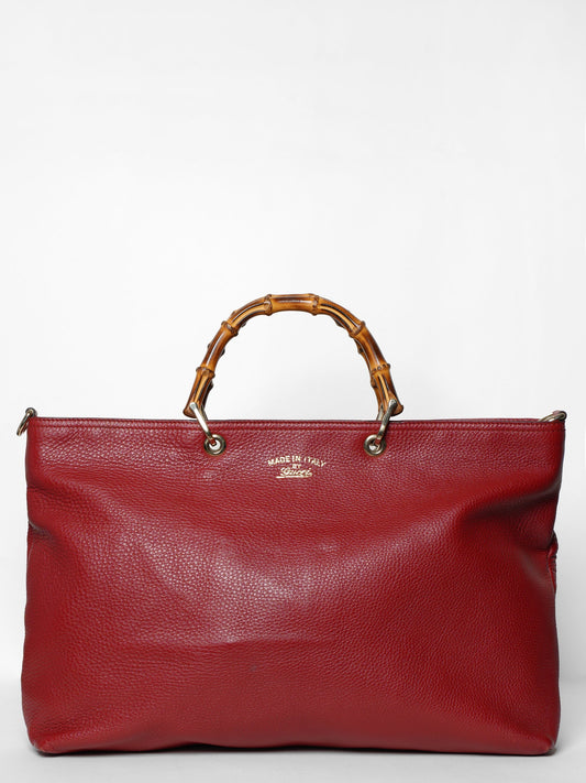 Gucci Lou Leather Canvas Tote