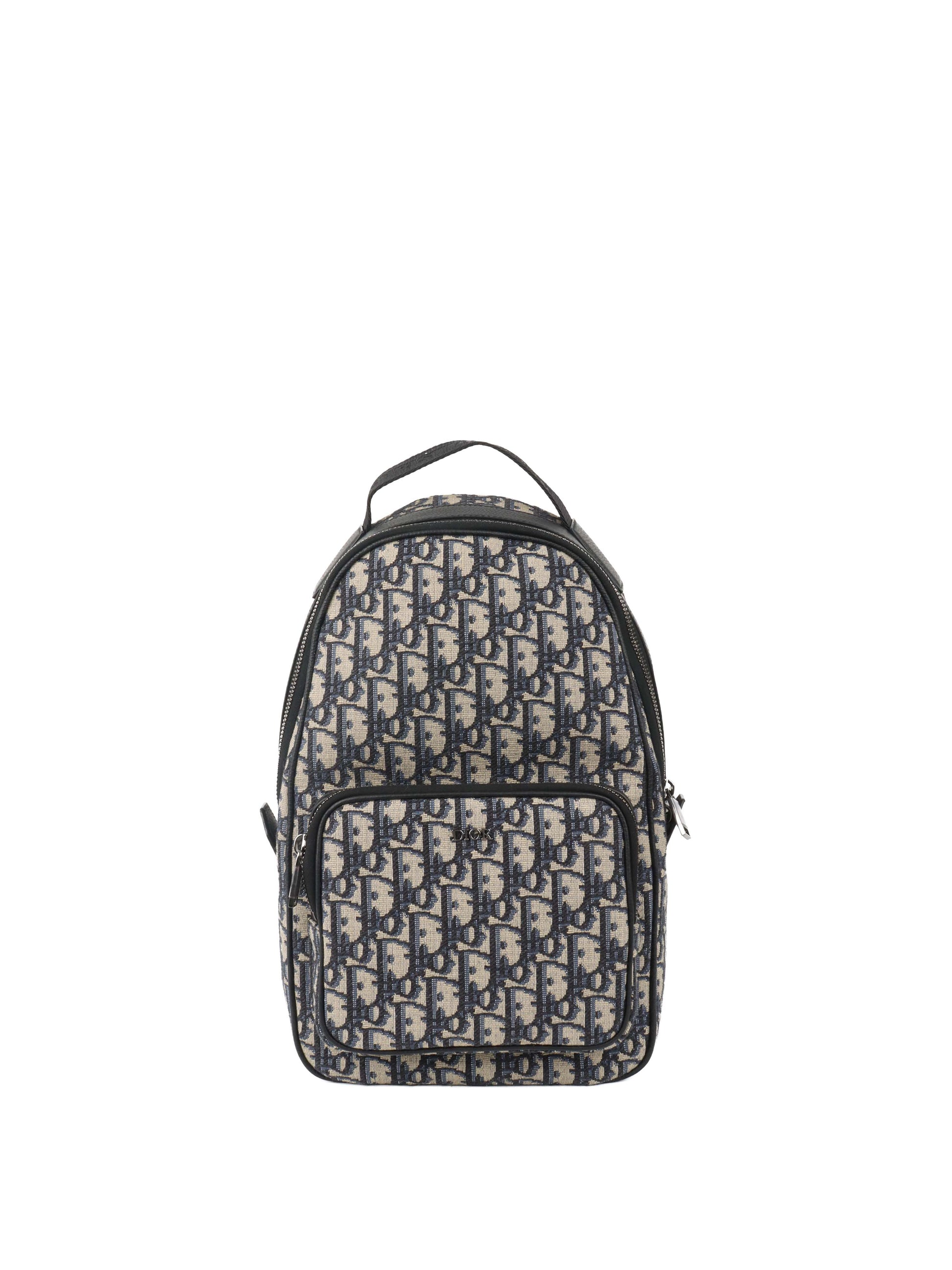 Dior Blue Oblique Canvas Crossbody Sling Bag.