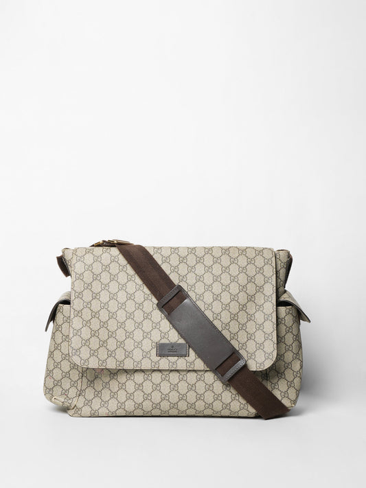 Gucci Lou Nylon Leather Canvas Shoulder Bag