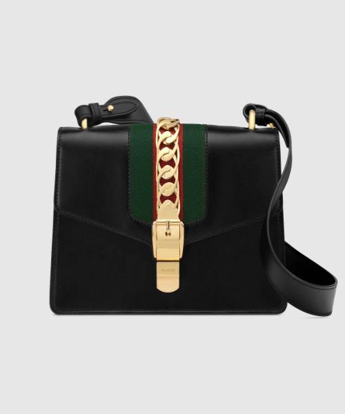 Gucci Monogram Nylon Chain Leather Crossbody