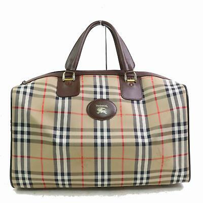 Burberry Boston Bag Brown Canvas