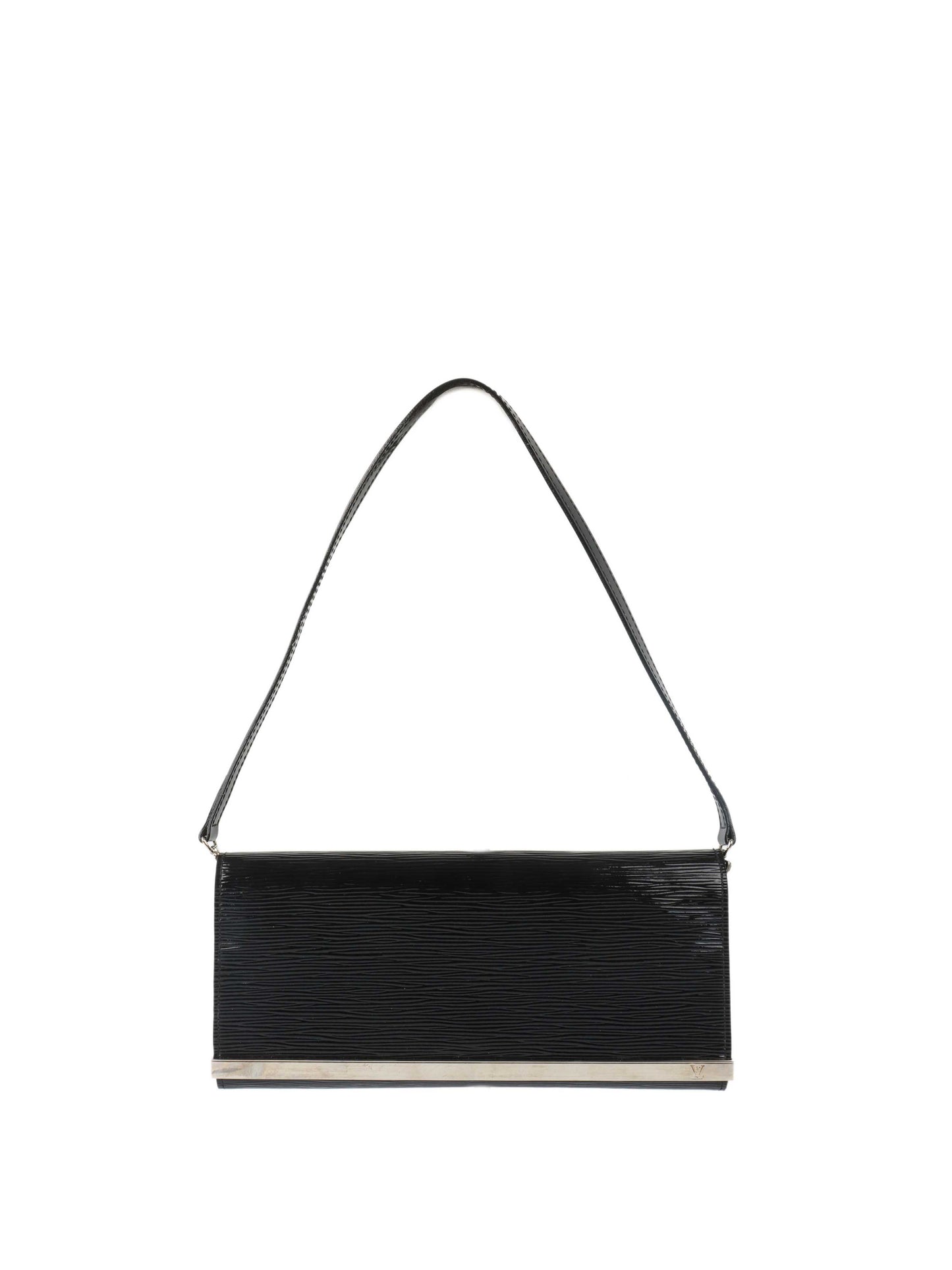 Louis Vuitton Black Patent Epi Clutch with Shoulder Strap