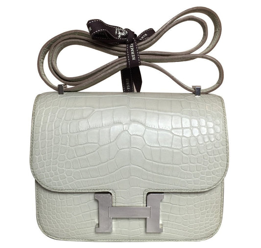 Luxury Hermes Constance 18 Bag Beton Alligator PHW