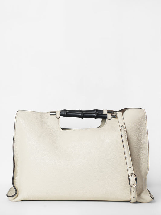 Gucci Lou Leather Canvas Shoulder Bag